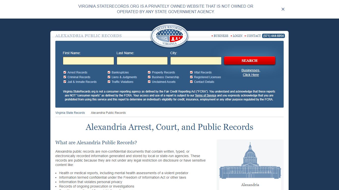 Alexandria Arrest and Public Records | Virginia.StateRecords.org